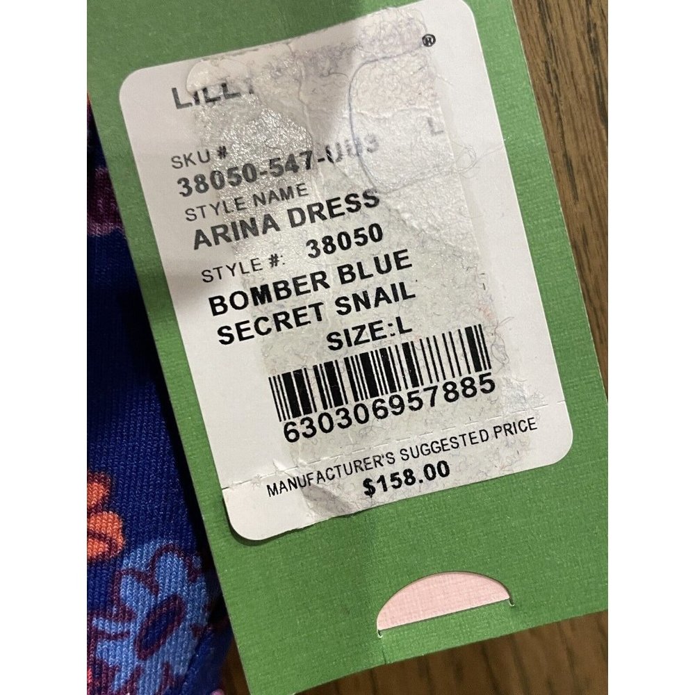 NEW Lilly Pulitzer Arina Wrap Dress Blue Short Sleeve Tie Waist Size Small Sz L